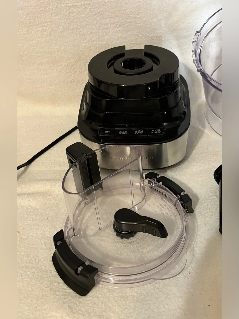 Black Food Processor with Clear Bowl -Hamilton Beach see picture details